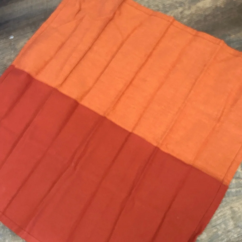 Pier 1 Harvest Check Napkin in Rich Orange 4 pc.‎ 20x20